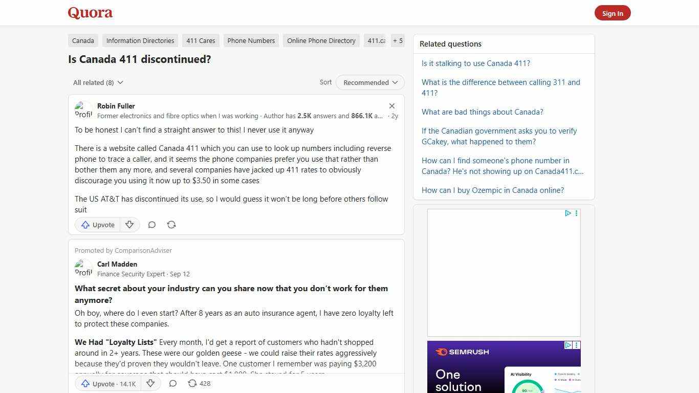 Is Canada 411 discontinued? - Quora
