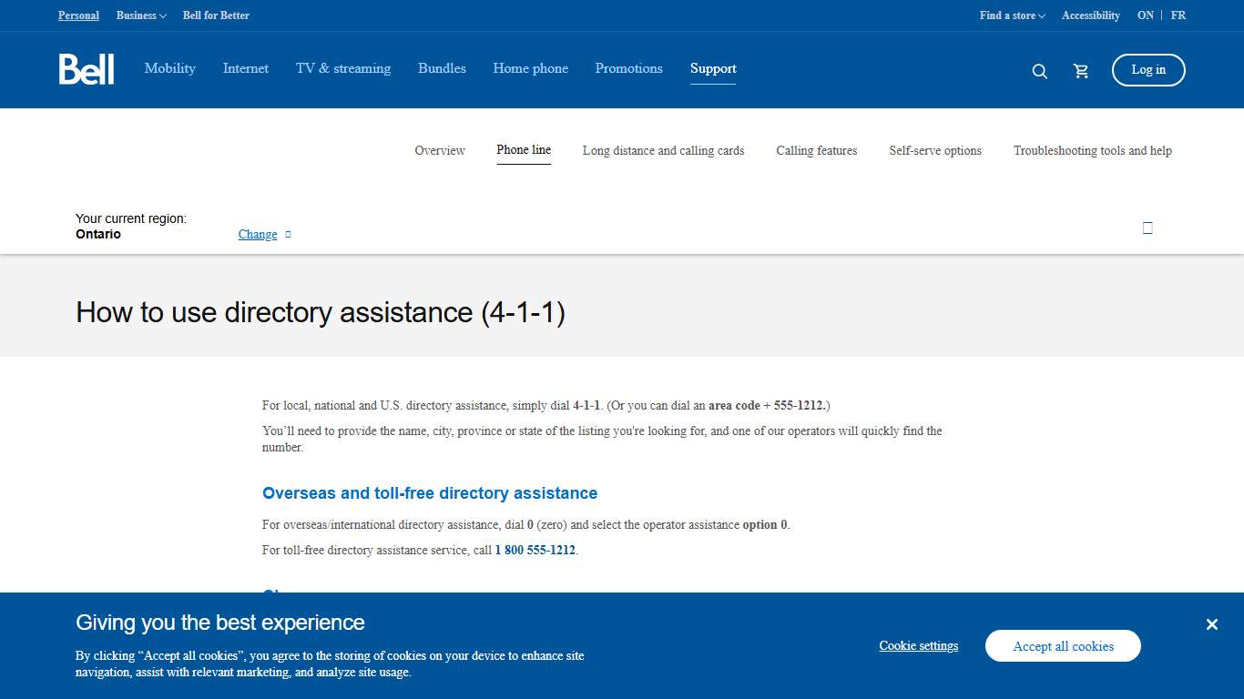 How to use directory assistance (4-1-1)
